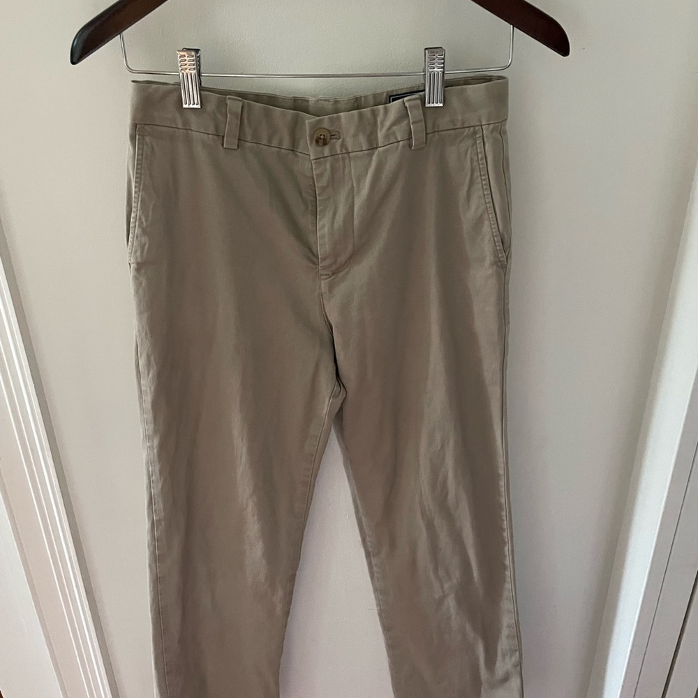 Vineyard Vines boys cotton flannel lined trousers.